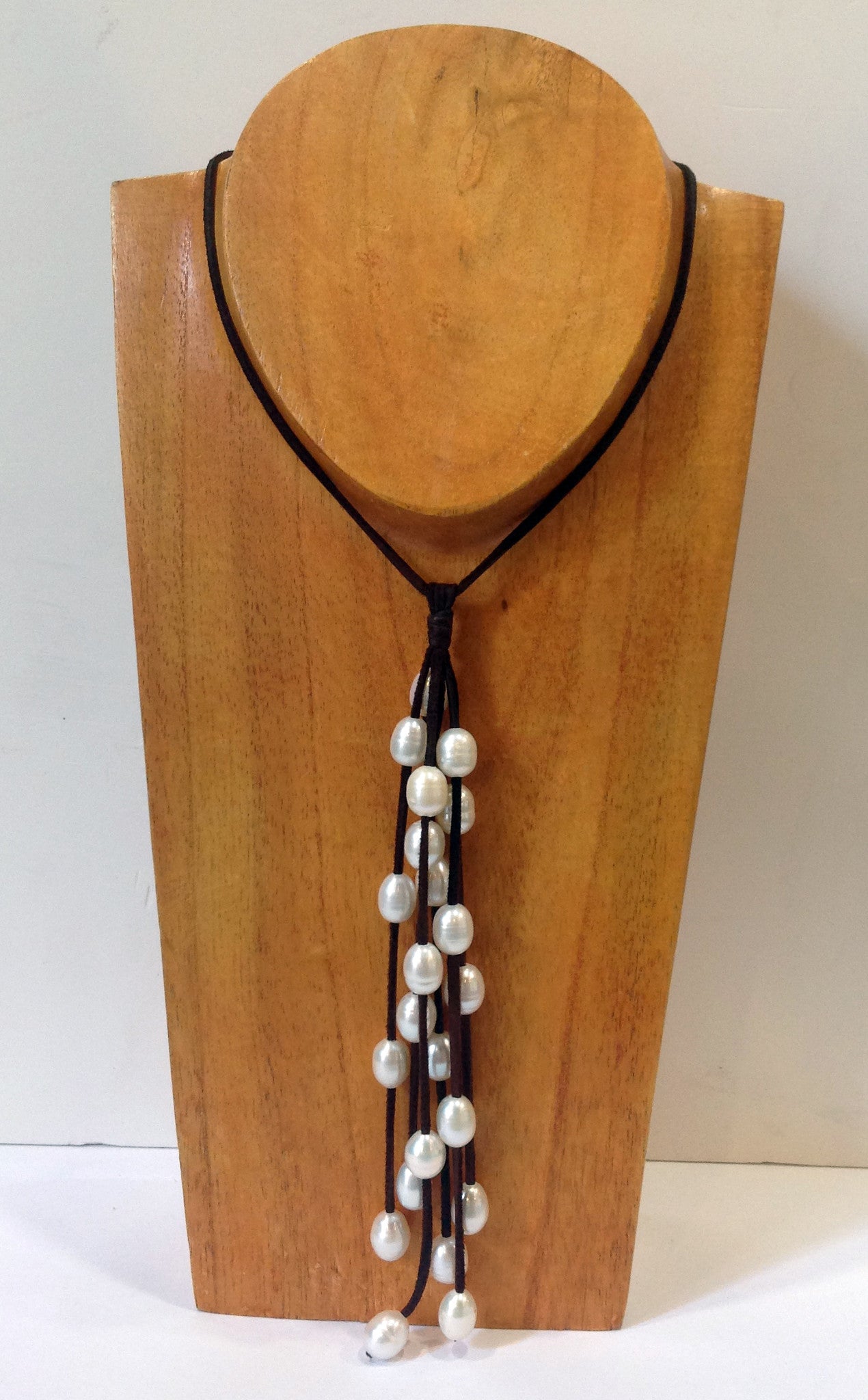 leather&pearls best seller versatile waterfall adjustable necklace