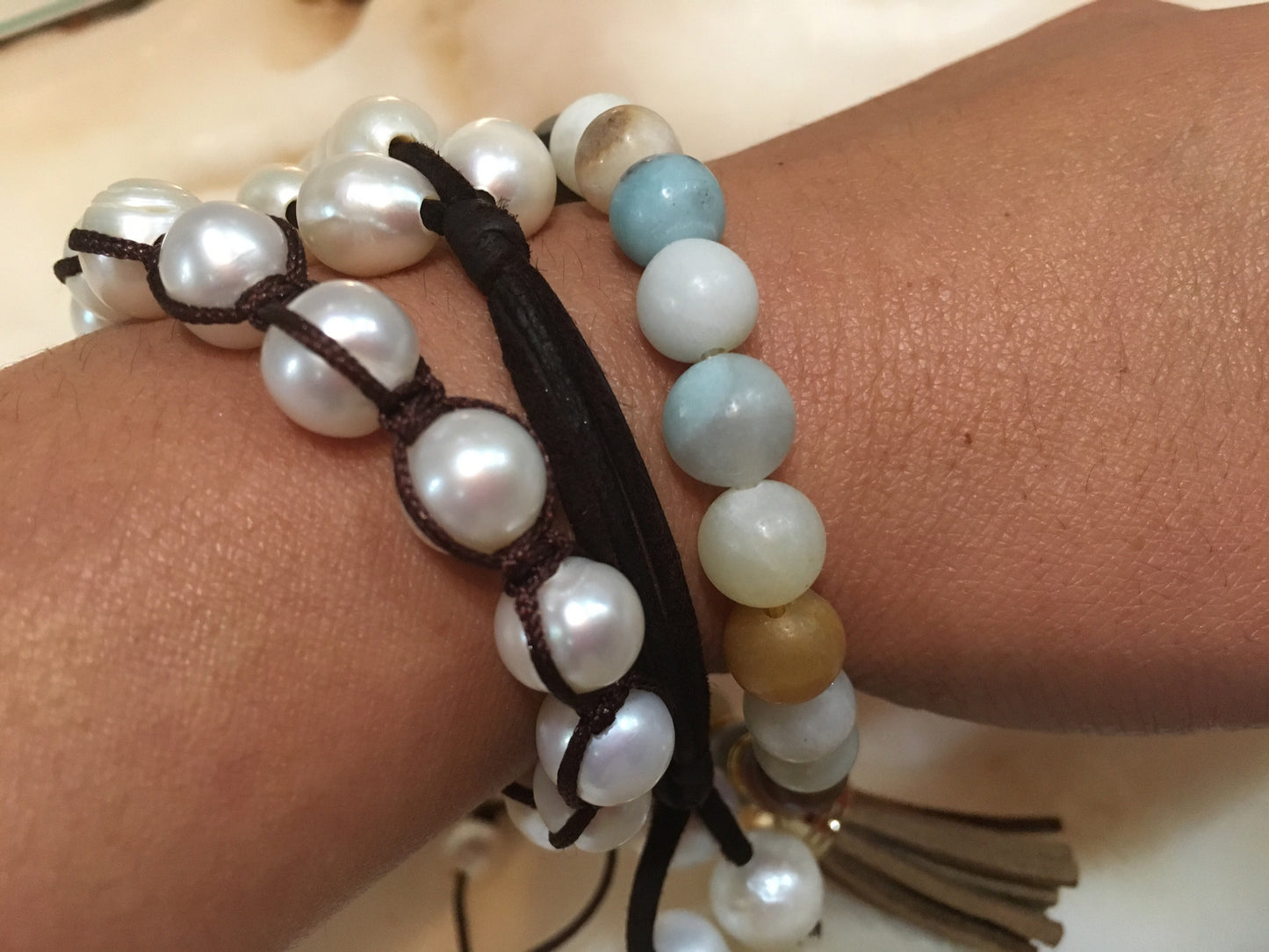 Stretch Beaded bracelet with tassel - Klara Haloho - 3