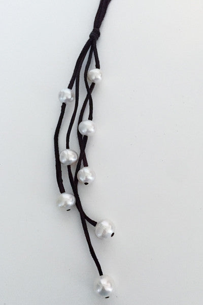 "Black Tie Affair" Freshwater Pearl Necklace - Klara Haloho - 4