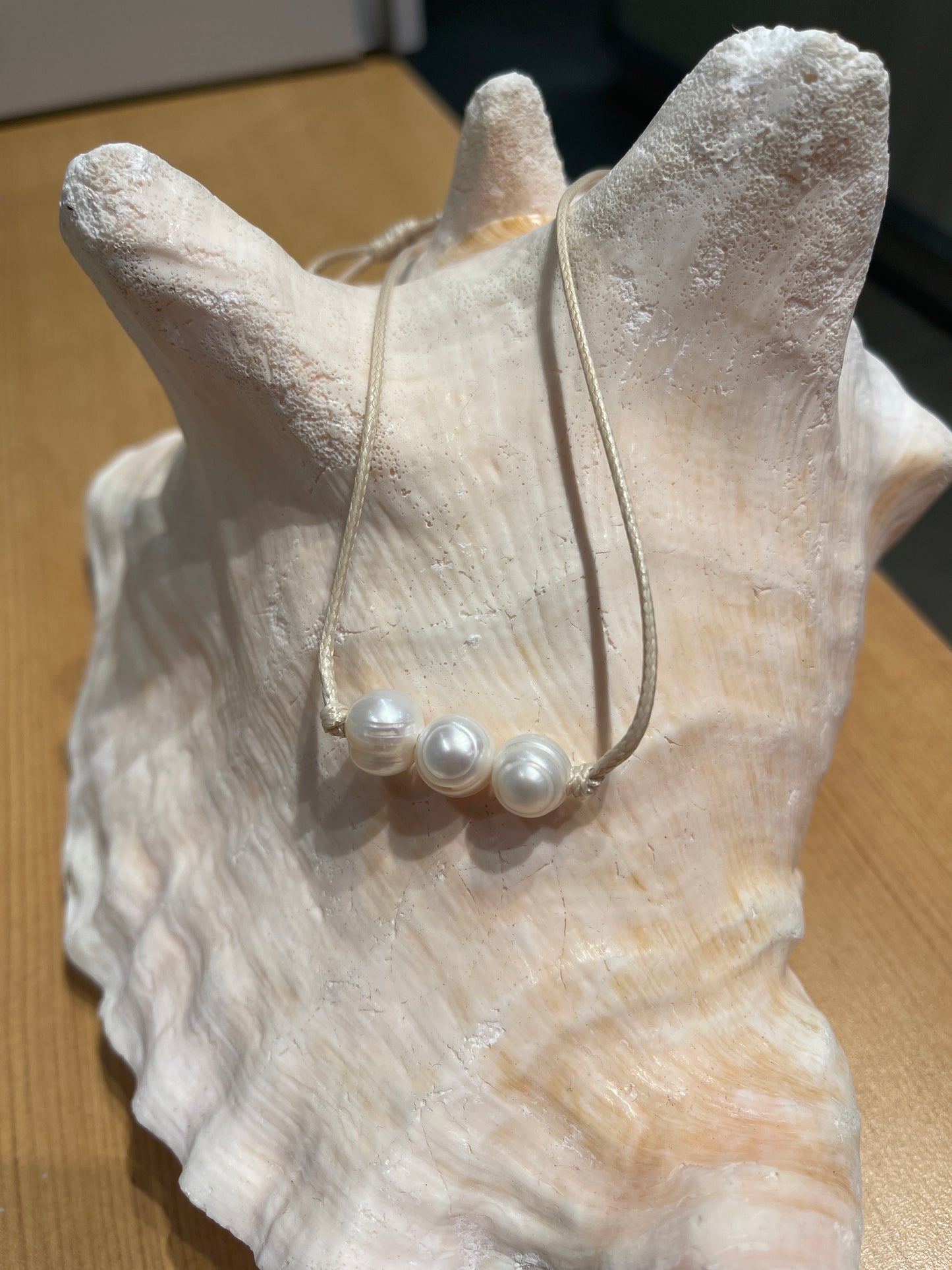 "Triple Scoop Knot" Freshwater Pearl Necklace