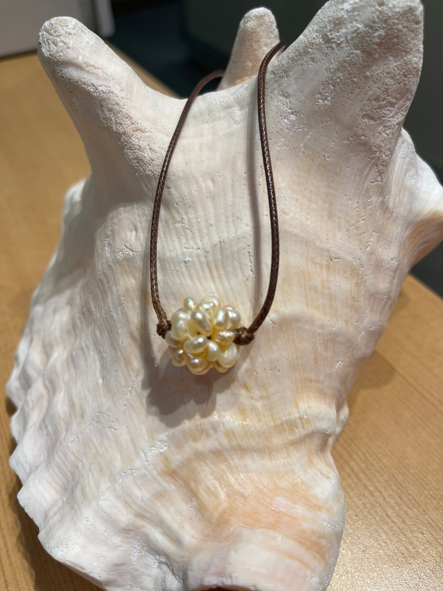 "Cotton Ball" Freshwater Necklace