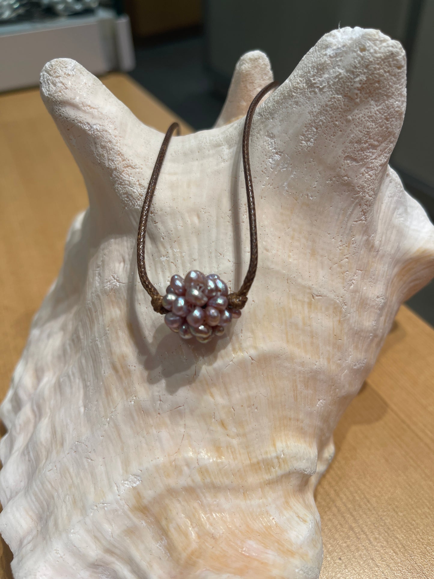 "Cotton Ball" Freshwater Necklace