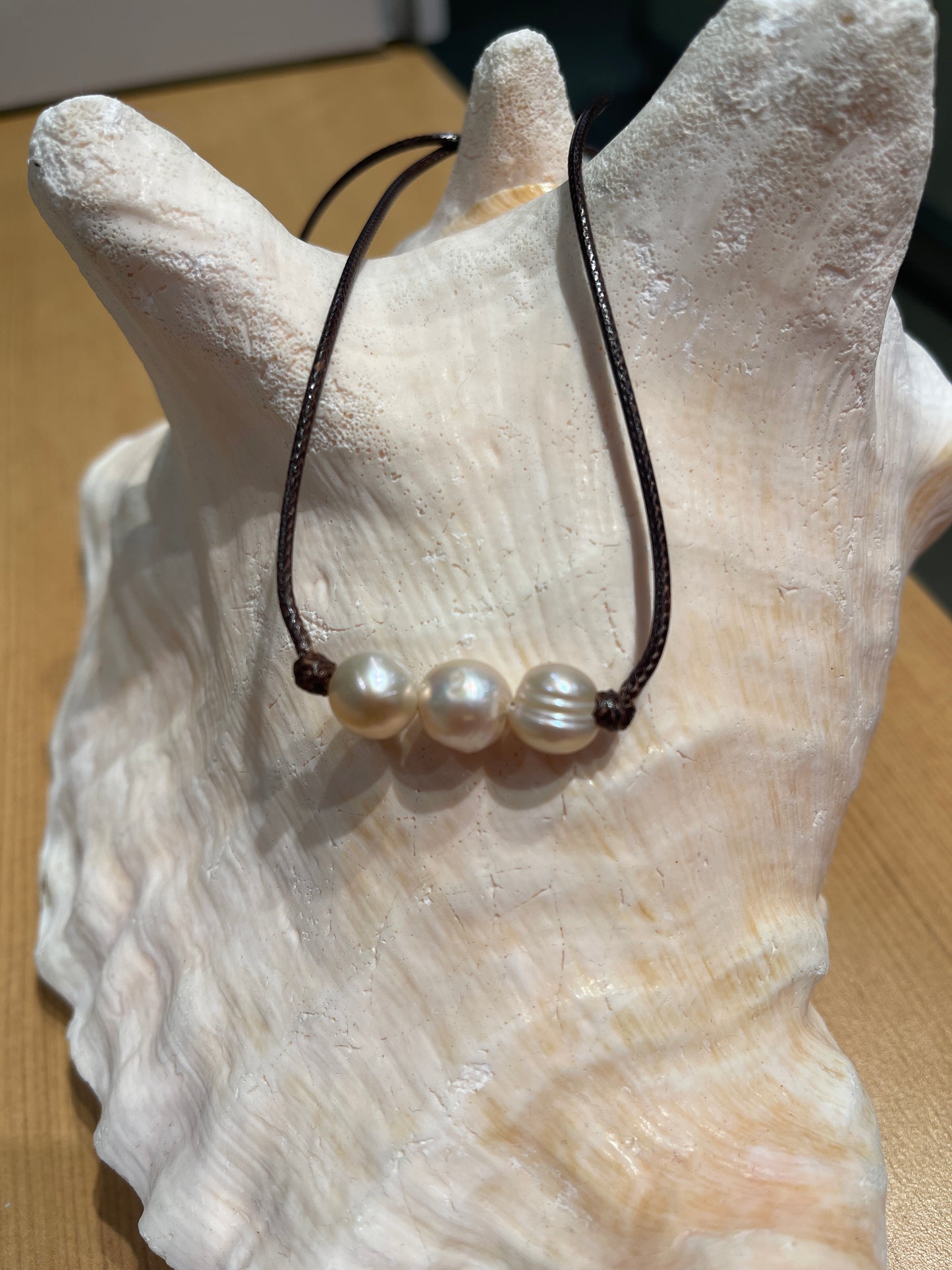 "Triple Scoop Knot" Freshwater Pearl Necklace