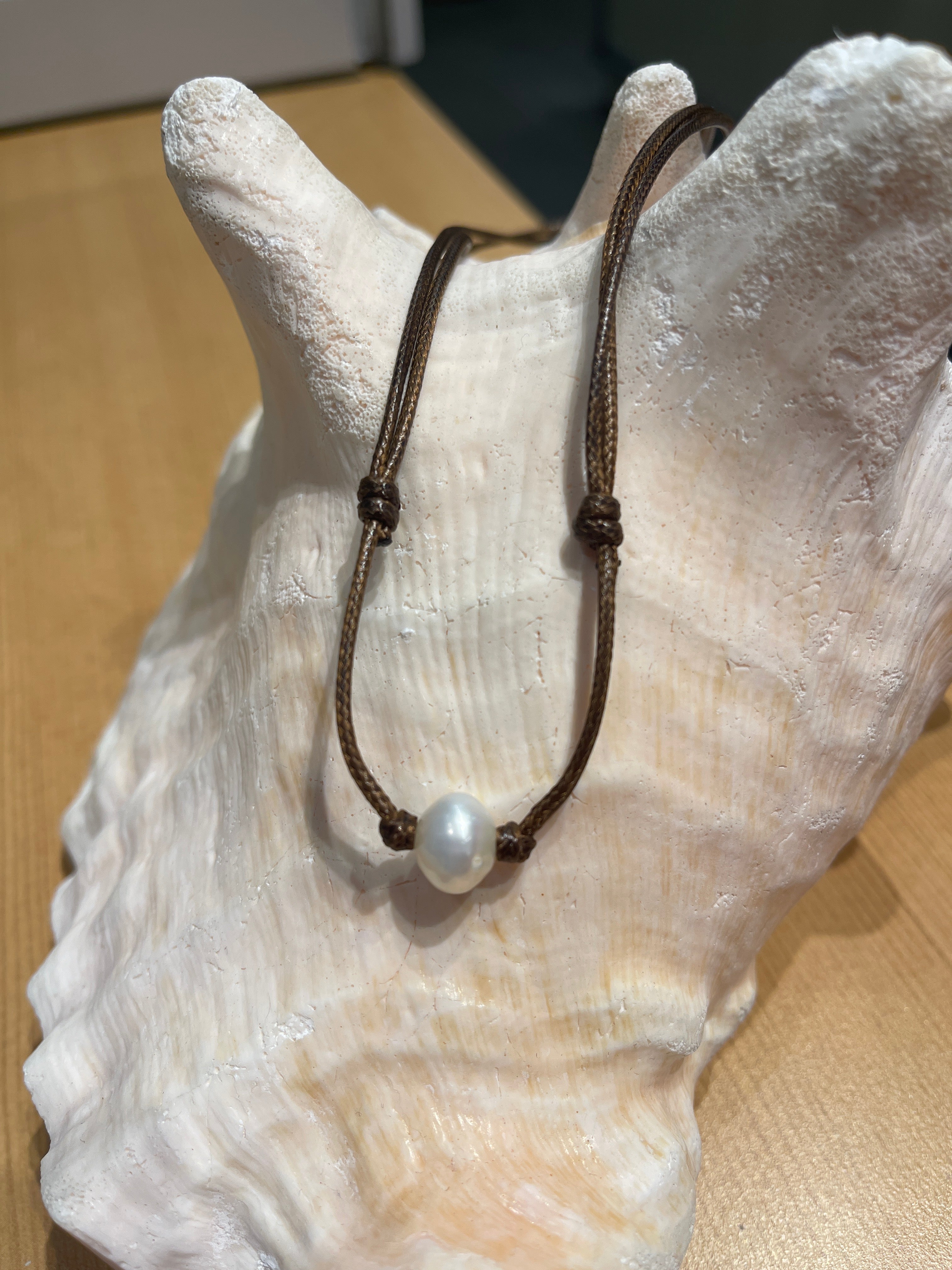 single pearl on leather handmade in us child adult gift idea park