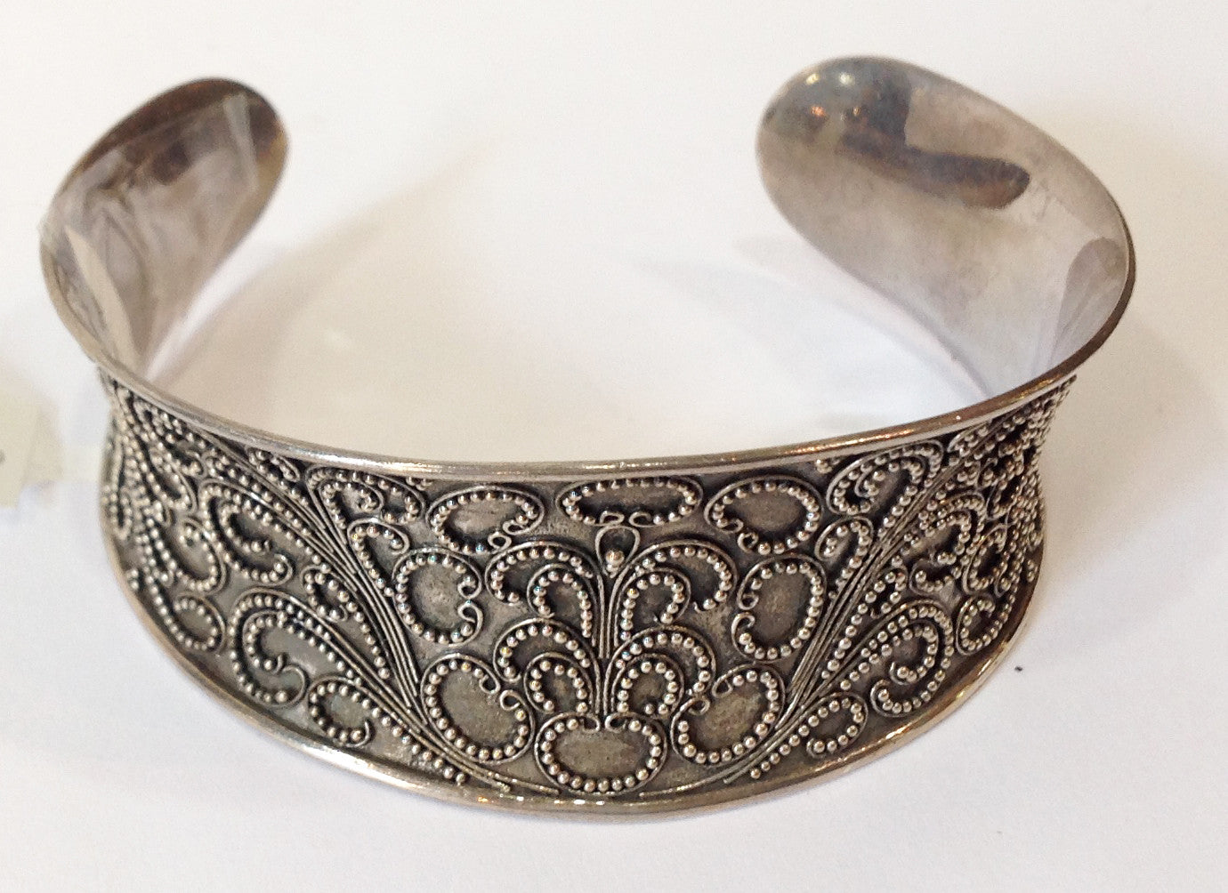 Handmade Paisley Balinese Sterling Silver Cuff Bracelet - Klara Haloho - 2