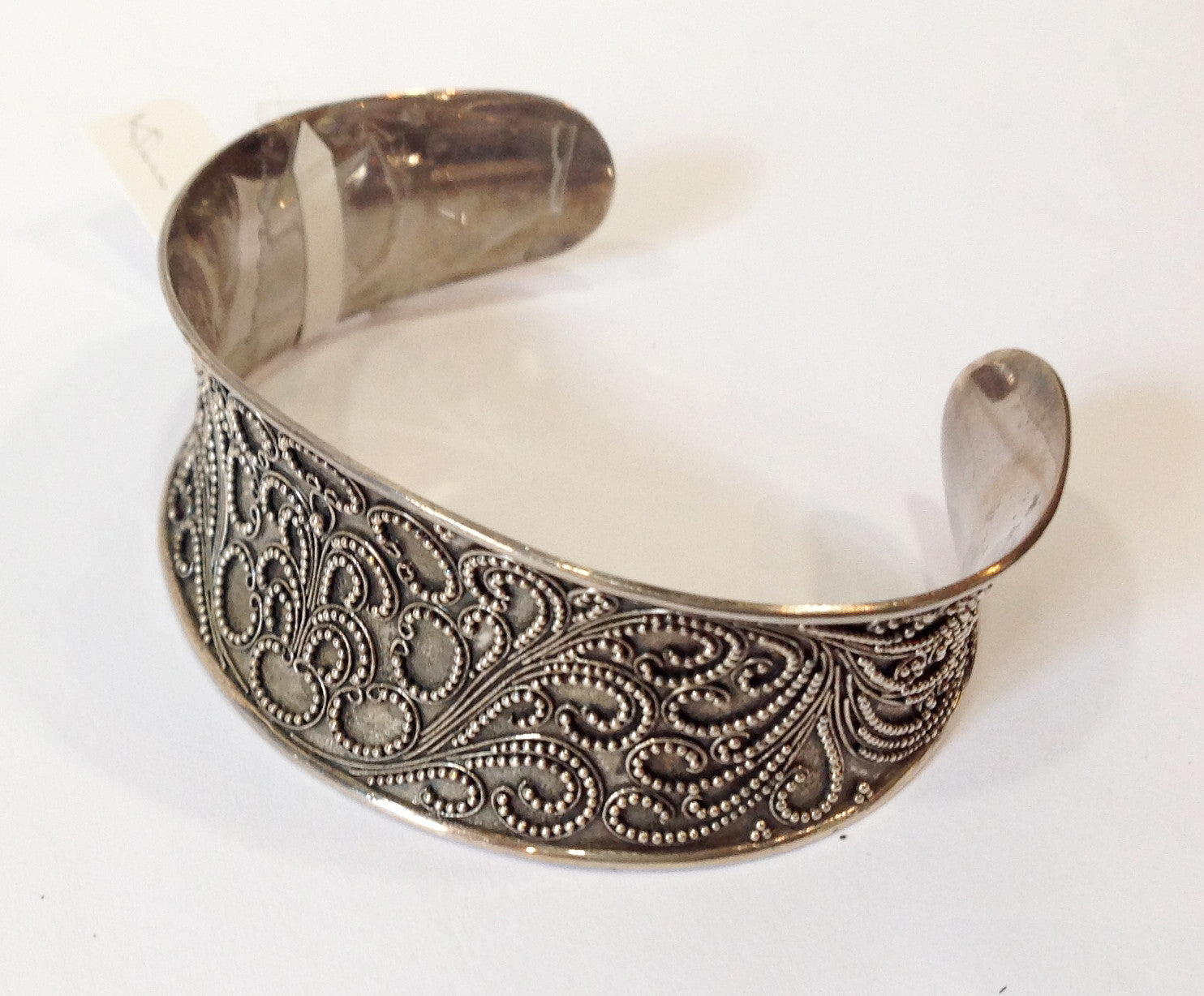Handmade Paisley Balinese Sterling Silver Cuff Bracelet - Klara Haloho - 3