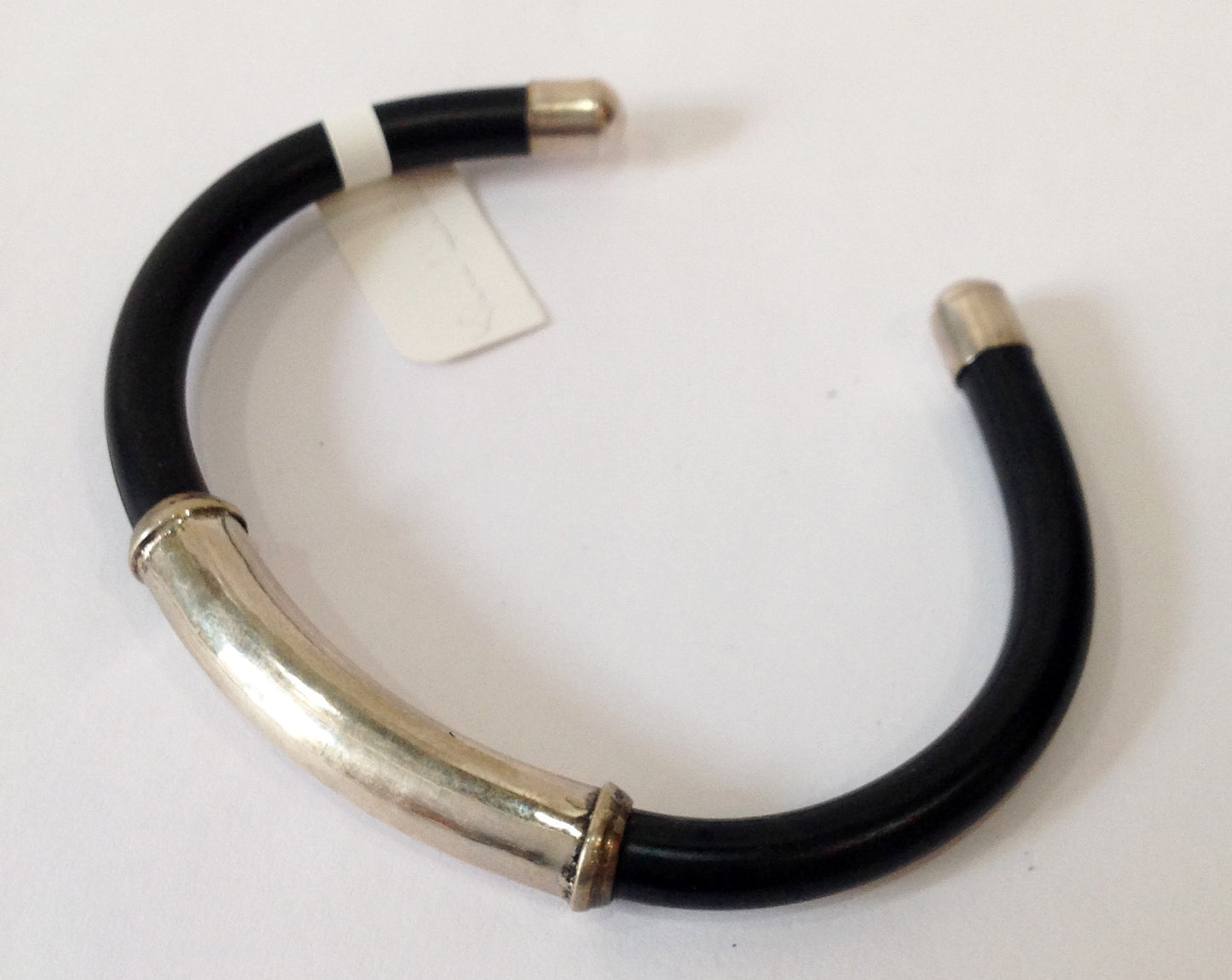 Hadmade Rubber and Balinese Sterling Silver Cuff Bracelet - Klara Haloho - 3
