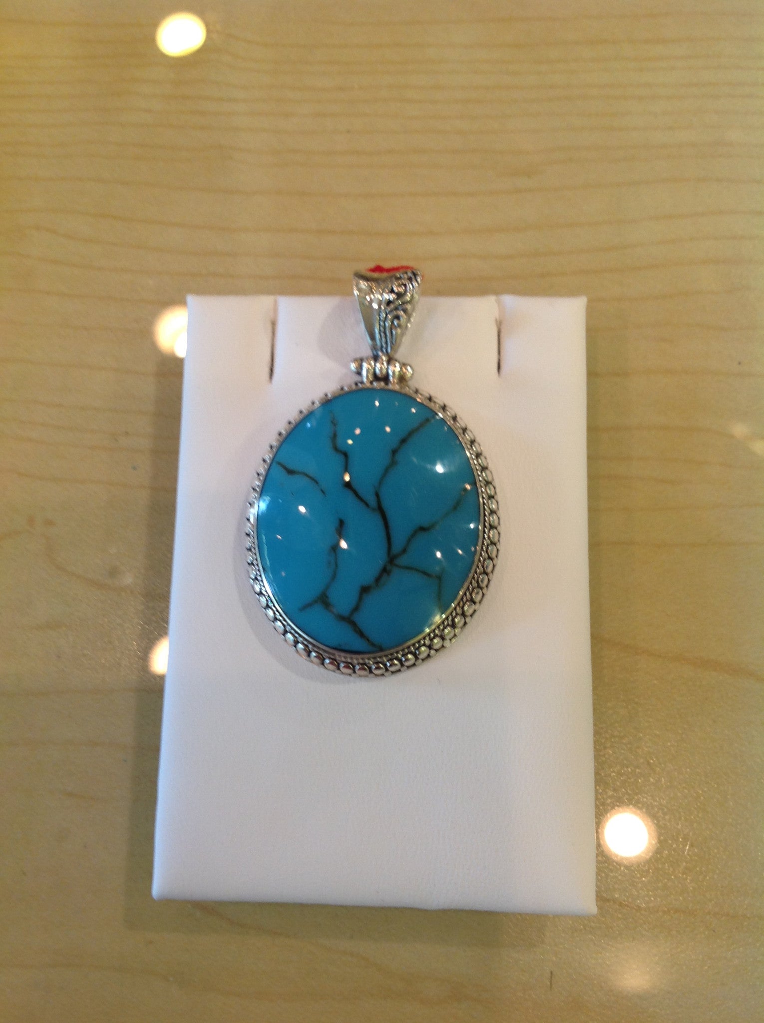 Turquoise and Sterling Silver Pendant - Klara Haloho