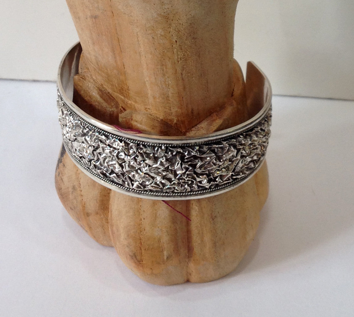 Handmade Balinese Sterling Silver Cuff Bracelet - Klara Haloho - 4