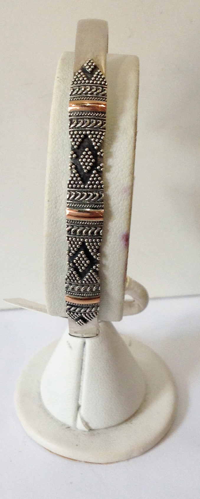 Handmade Balinese Sterling Silver and Gold Cuff Bracelet - Klara Haloho - 1