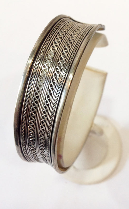 Handmade Balinese Sterling Silver Cuff Bracelet - Klara Haloho - 1