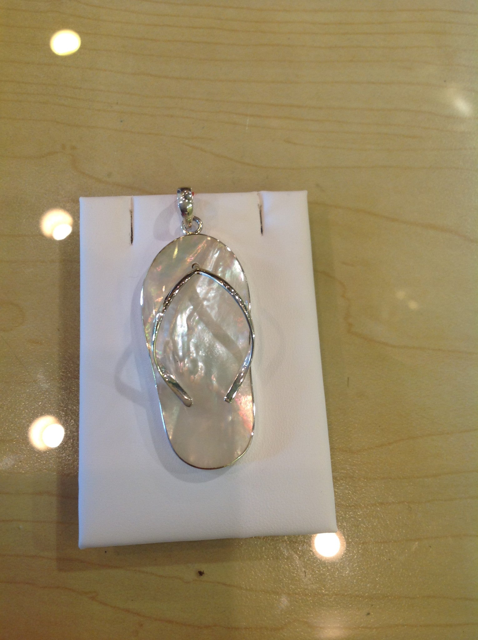 Sandal Mother of Pearl and Sterling Silver Pendant - Klara Haloho