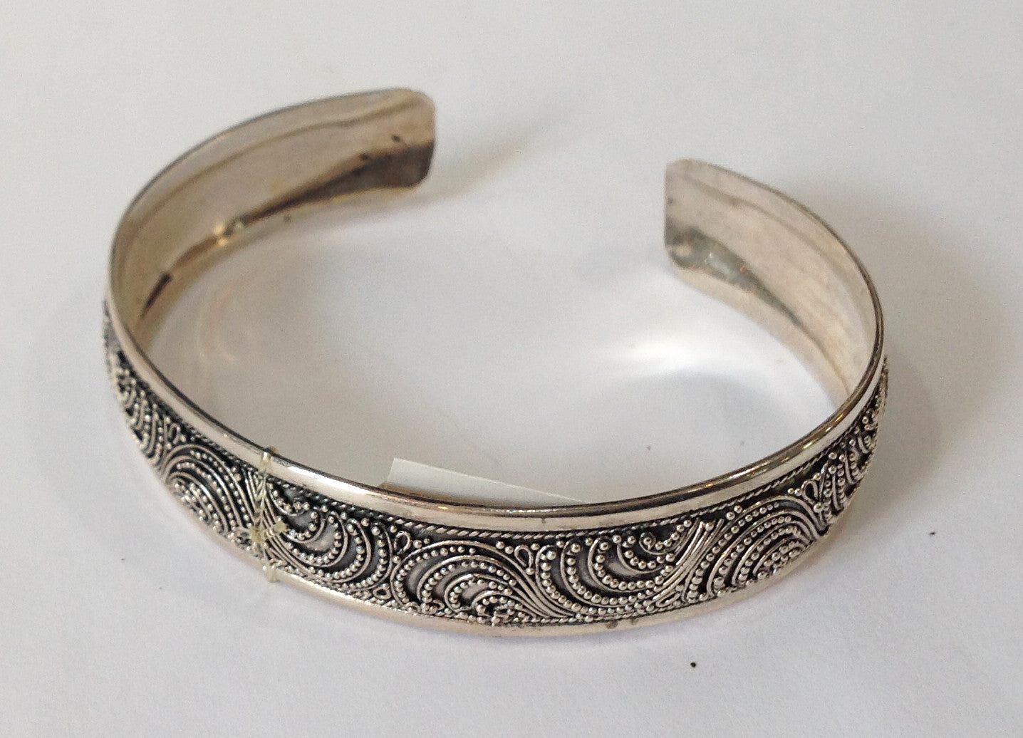 Handmade Paisley Balinese Sterling Silver Cuff Bracelet - Klara Haloho - 5
