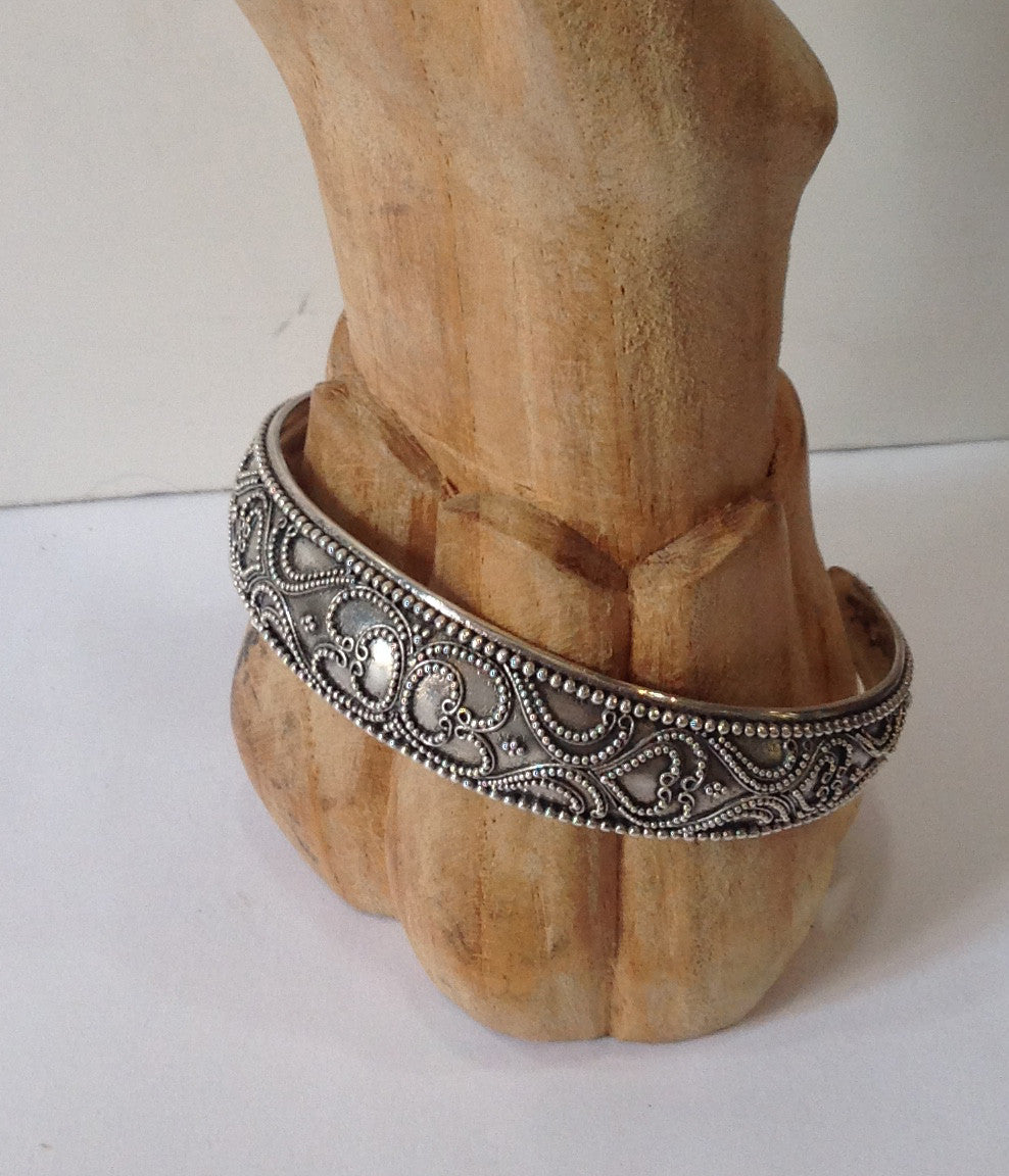 Handmade Balinese Sterling Silver Cuff Bracelet - Klara Haloho - 2
