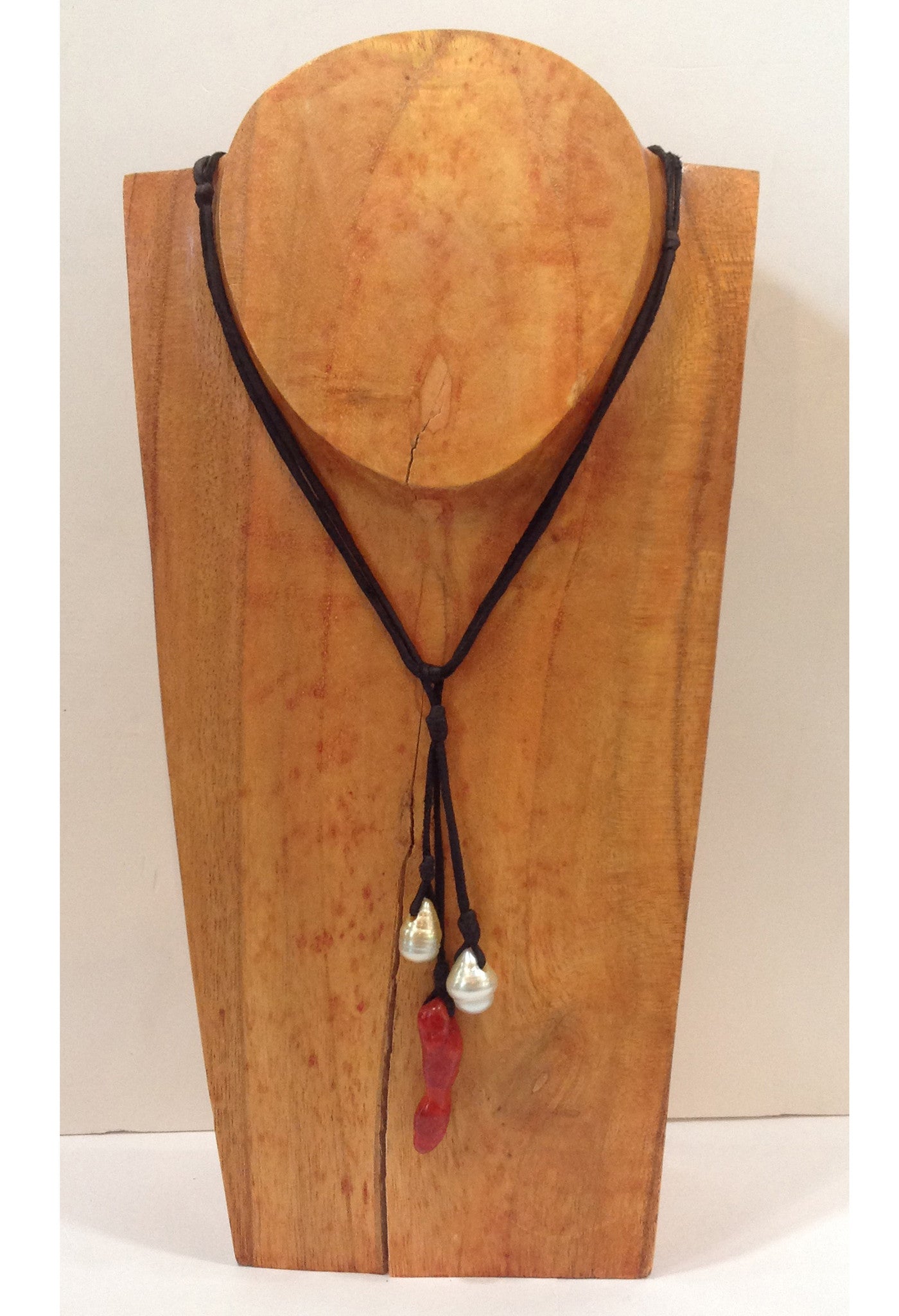 "Red Hot Chili Peppers" South Sea and Coral Unisex Necklace - Klara Haloho - 1