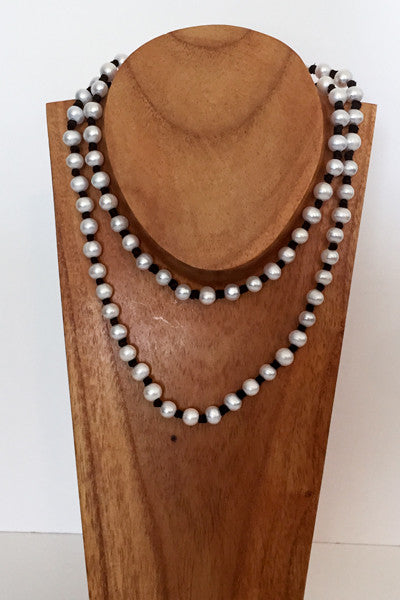 Vintage Large Pearl Necklace Peach Ivory Faux 12mm Pe… - Gem